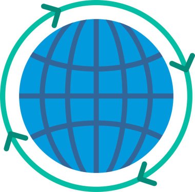 Dünya çapında Nakliye Düz Vektör Simgesi Tasarımı