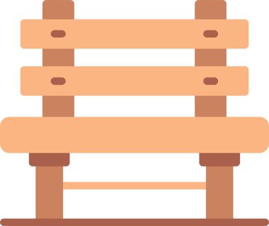 Bench Düz Vektör Simgesi Tasarımı