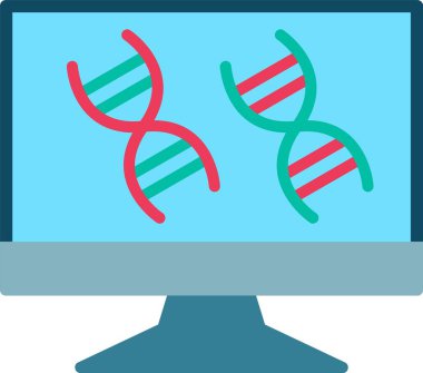 DNA Düz Vektör Simgesi Tasarımı