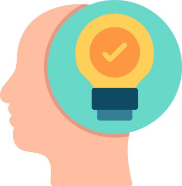 Bir Fikir Düz Vektör Simgesi Tasarımı