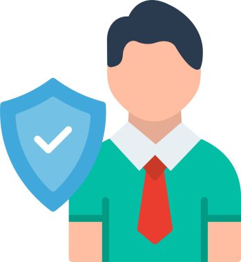 Sigorta Düz Vektör Simgesi Tasarımı