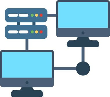 Lan Düz Vektör Simgesi Tasarımı