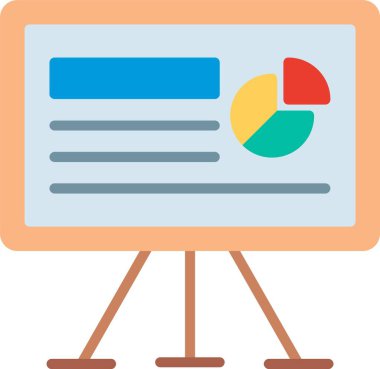 Sunum Düz Vektör Simgesi Tasarımı