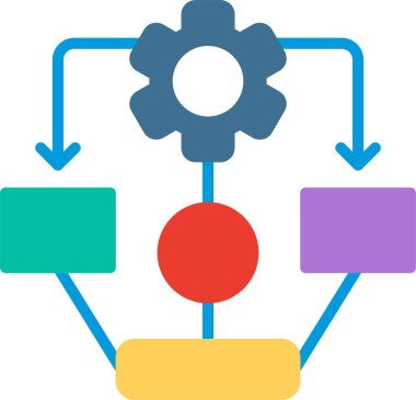 Workflow Düz Vektör Simgesi Tasarımı