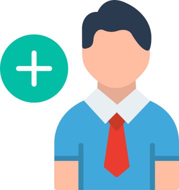 Kullanıcı Düz Vektör Simgesi Tasarımı Ekle