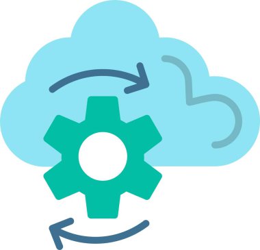 Bulut İşleme Düz Vektörü Simgesi Tasarımı