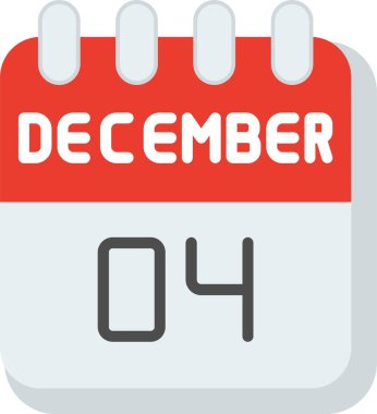 4 Aralık Düz Vektör Simgesi Tasarımı