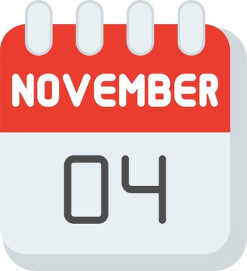 4 Kasım Düz Vektör Simgesi Tasarımı