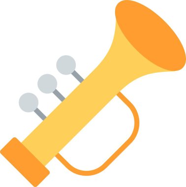 Trompet Düz Vektör Simgesi Tasarımı