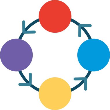 Döngü Düz Vektör Simgesi Tasarımı