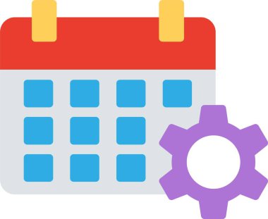 Olay Yönetimi Düz Vektör Simgesi Tasarımı