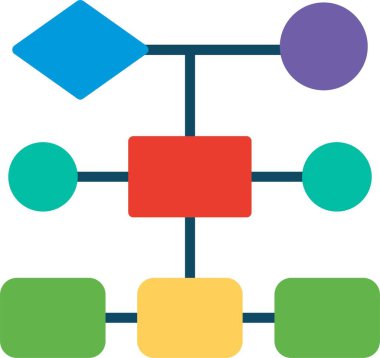 Akış Çizelgesi Düz Vektör Simgesi Tasarımı