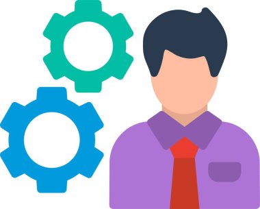 Yönetim Düz Vektör Simgesi Tasarımı