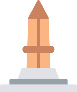 Obelisk Düz Vektör Simgesi Tasarımı
