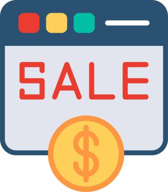 Satış Düz Vektörü Simgesi Tasarımı