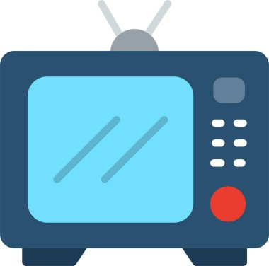 Televizyon Düz Vektör Simgesi Tasarımı