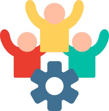 Takım Desteği Düz Vektör Simgesi Tasarımı