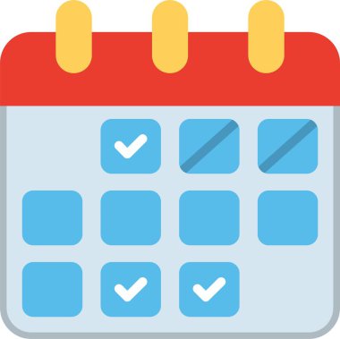 Takvim Düz Vektör Simgesi Tasarımı