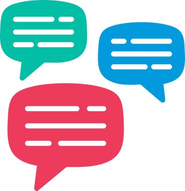 Sohbet Baloncuk Düz Vektör Simgesi Tasarımı