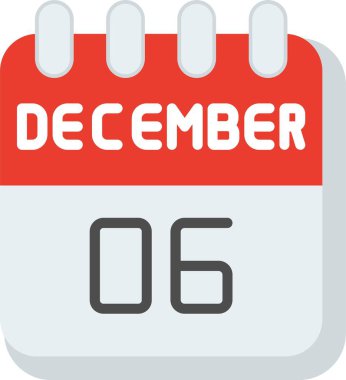 6 Aralık Düz Vektör Simgesi Tasarımı