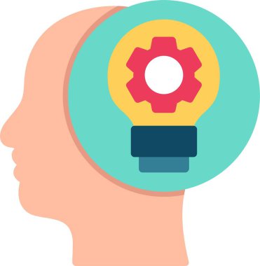 Fikir Düz Vektör Simgesi Tasarımı