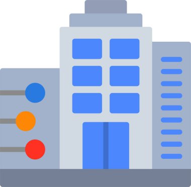 Şirket Düz Vektör Simgesi Tasarımı