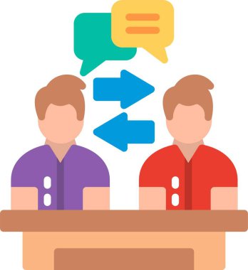 Sohbet Düz Vektör Simgesi Tasarımı