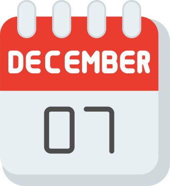 7 Aralık Düz Vektör Simgesi Tasarımı