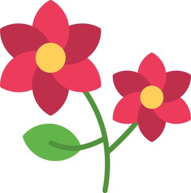 Çiçek Düz Vektör Simgesi Tasarımı