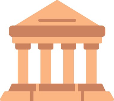 Müze Düz Vektör Simgesi Tasarımı