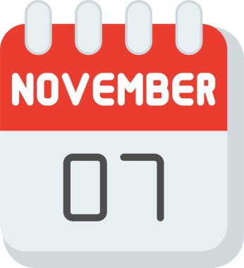 7 Kasım Düz Vektör Simgesi Tasarımı