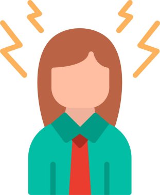 Stres Düz Vektör Simgesi Tasarımı