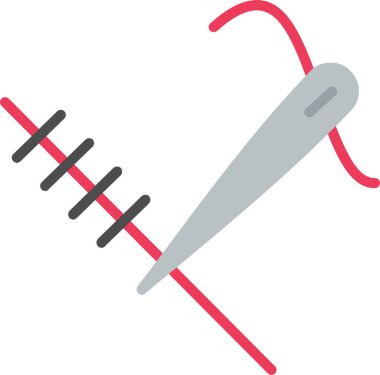 Dikiş Düz Vektör Simgesi Tasarımı