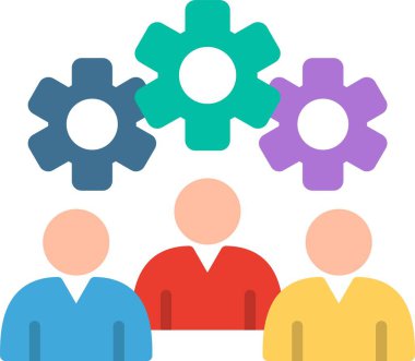 Takım Yönetimi Düz Vektör Simgesi Tasarımı