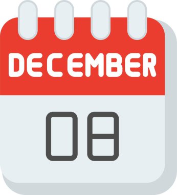 8 Aralık Düz Vektör Simgesi Tasarımı