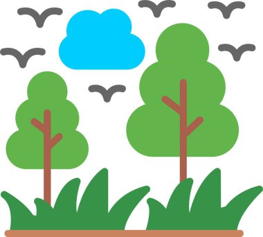 Çevresel Düz Vektör Simgesi Tasarımı