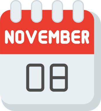 8 Kasım Düz Vektör Simgesi Tasarımı