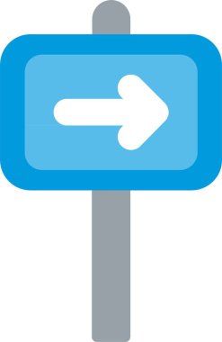 Tek Yönlü Düz Vektör Simgesi Tasarımı