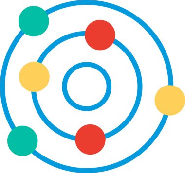 Yörünge Düz Vektör Simgesi Tasarımı