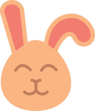 Tavşan Düz Vektör Simgesi Tasarımı