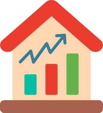 Gayrimenkul Grafik Düz Vektör Simgesi Tasarımı