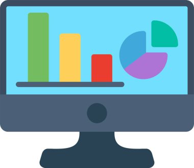 Web Analitik Düz Vektör Simgesi Tasarımı