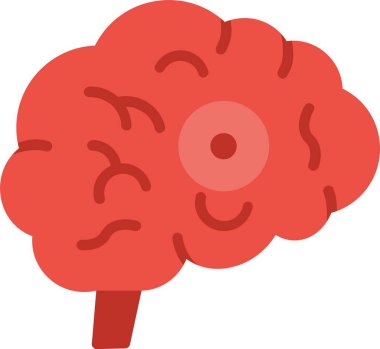 Beyin Hasarı Düz Vektör Simgesi Tasarımı