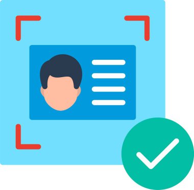 Kimlik Kartı Düz Vektör Simgesi Tasarımı