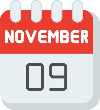 9 Kasım Düz Vektör Simgesi Tasarımı
