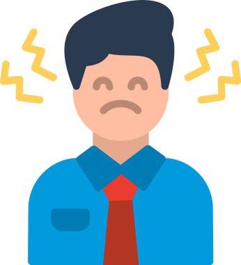 Üzüntü Düz Vektör Simgesi Tasarımı