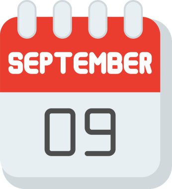 9 Eylül Düz Vektör Simgesi Tasarımı