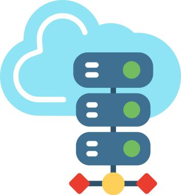 Sunucu Düz Vektör Simgesi Tasarımı