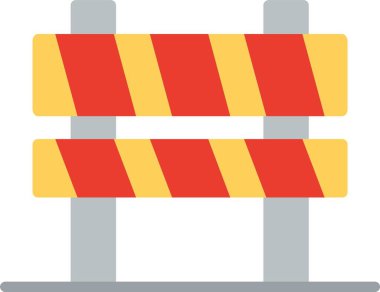 Bariyer Düz Vektör Simgesi Tasarımı