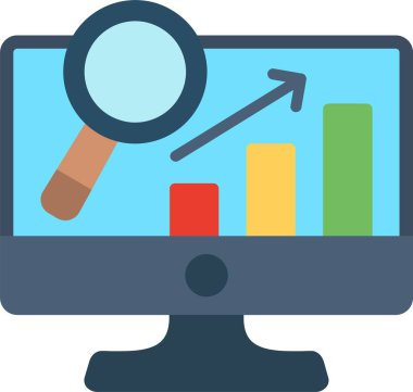 Veri Analizi Düz Vektör Simgesi Tasarımı